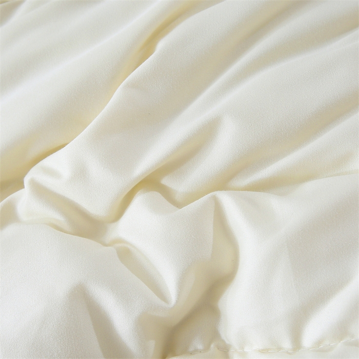 91家纺网 家纺一手货源 找家纺 好老表被业 2025新款纯色羽丝绒冬被芯加厚保暖双拼羽丝棉被子春秋被单双人直播被子被芯 米黄色