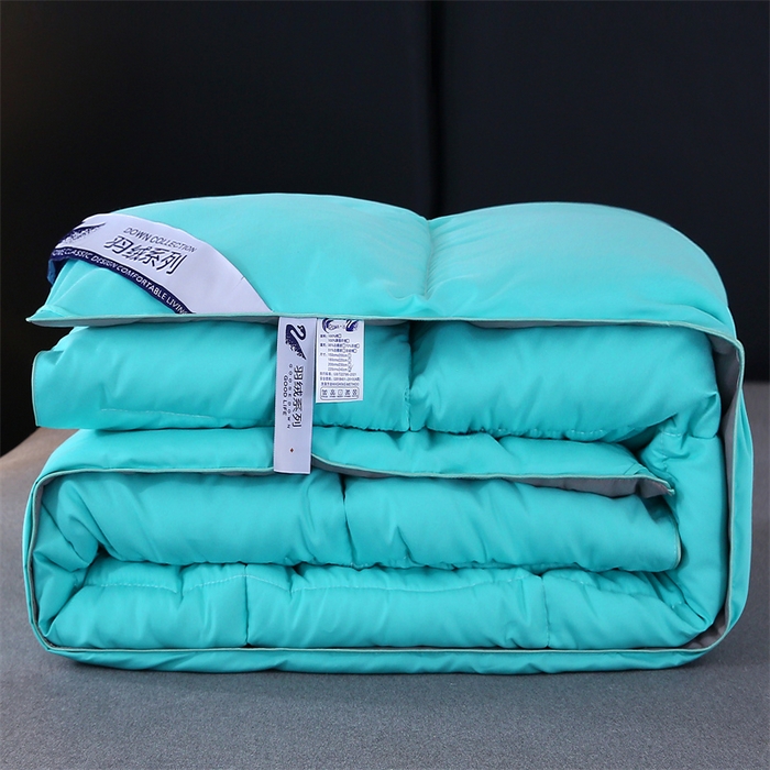 91家纺网 家纺一手货源 找家纺 好老表被业 2025新款纯色羽丝绒冬被芯加厚保暖双拼羽丝棉被子春秋被单双人直播被子被芯 深绿灰