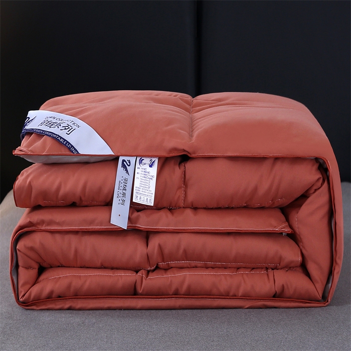 91家纺网 家纺一手货源 找家纺 好老表被业 2025新款纯色羽丝绒冬被芯加厚保暖双拼羽丝棉被子春秋被单双人直播被子被芯 酒红灰
