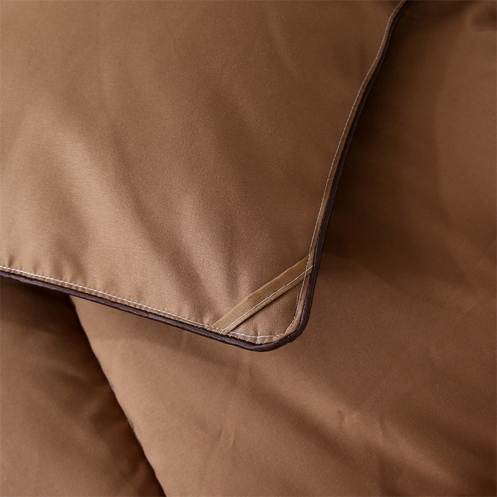 91家纺网 家纺一手货源 找家纺 好老表被业 2025新款纯色羽丝绒冬被芯加厚保暖双拼羽丝棉被子春秋被单双人直播被子被芯 咖色