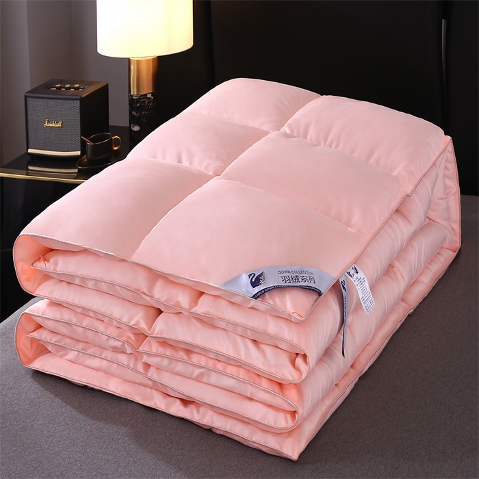 91家纺网 家纺一手货源 找家纺 好老表被业 2025新款纯色羽丝绒冬被芯加厚保暖双拼羽丝棉被子春秋被单双人直播被子被芯 玉色