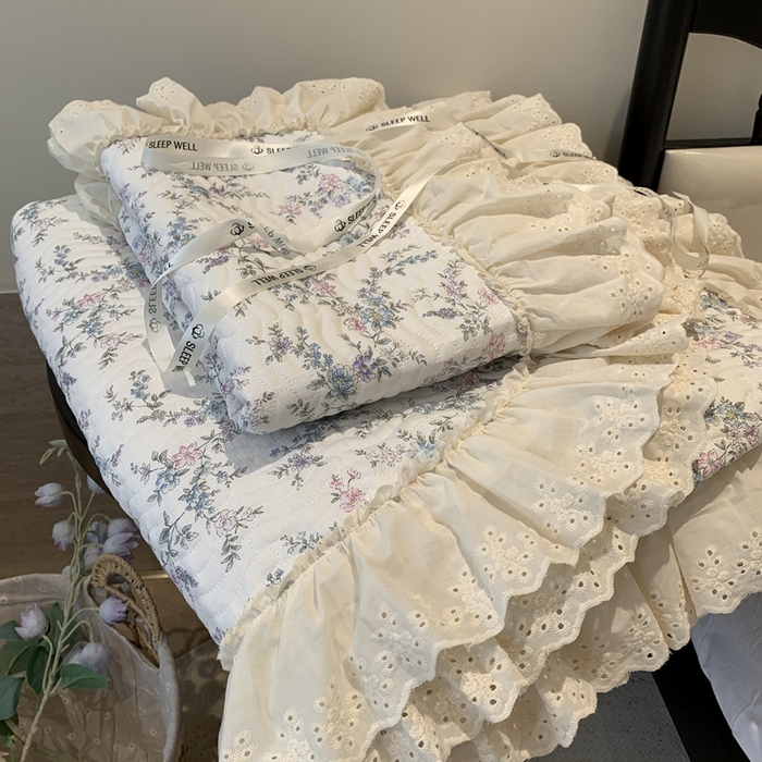 91家纺网 家纺一手货源 找家纺 奈萝家纺 2025新款全棉纯棉床盖三件套可配同款四季被同款被套 夏梦