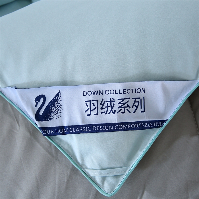 91家纺网 家纺一手货源 找家纺 好老表被业 2025新款纯色羽丝绒冬被芯加厚保暖双拼羽丝棉被子春秋被单双人直播被子被芯 浅绿灰