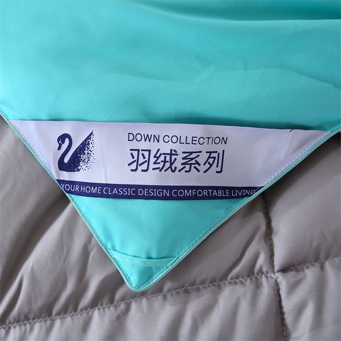 91家纺网 家纺一手货源 找家纺 好老表被业 2025新款纯色羽丝绒冬被芯加厚保暖双拼羽丝棉被子春秋被单双人直播被子被芯 深绿灰