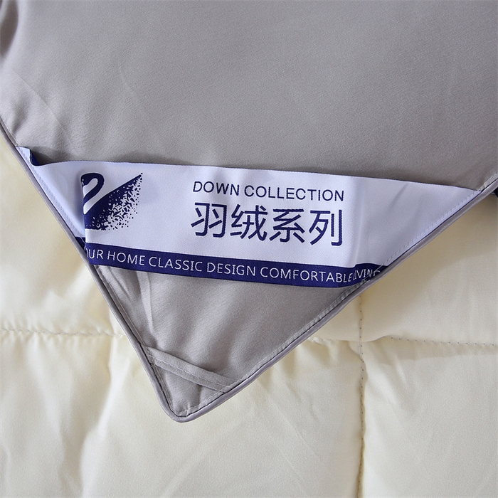 91家纺网 家纺一手货源 找家纺 好老表被业 2025新款纯色羽丝绒冬被芯加厚保暖双拼羽丝棉被子春秋被单双人直播被子被芯 灰米色