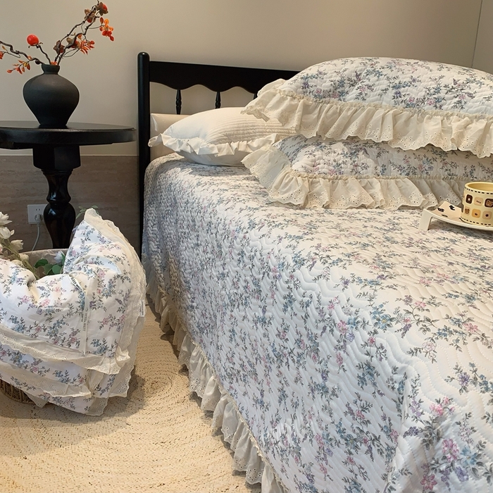 91家纺网 家纺一手货源 找家纺 奈萝家纺 2025新款全棉纯棉床盖三件套可配同款四季被同款被套 夏梦