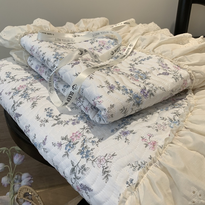 91家纺网 家纺一手货源 找家纺 奈萝家纺 2025新款全棉纯棉床盖三件套可配同款四季被同款被套 夏梦