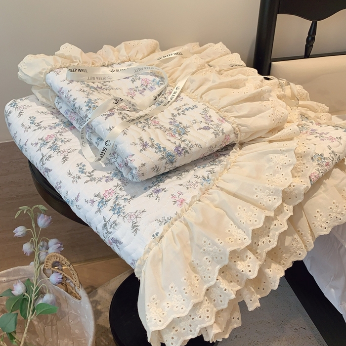 91家纺网 家纺一手货源 找家纺 奈萝家纺 2025新款全棉纯棉床盖三件套可配同款四季被同款被套 夏梦