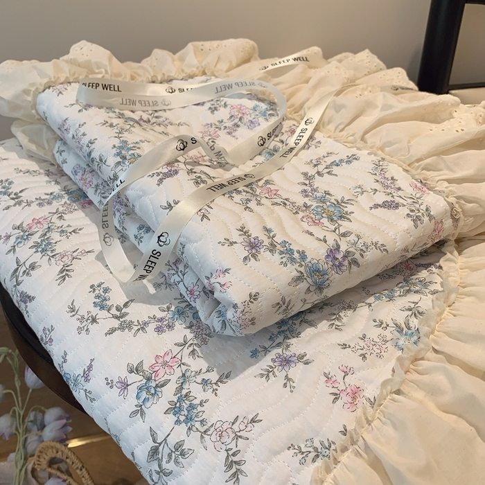 91家纺网 家纺一手货源 找家纺 奈萝家纺 2025新款全棉纯棉床盖三件套可配同款四季被同款被套 夏梦