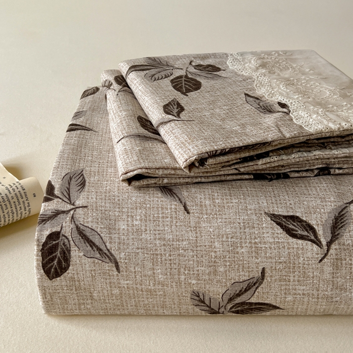 91家纺网 家纺一手货源 找家纺 （总）一比一家纺 2025新款花边原麻床单三件套