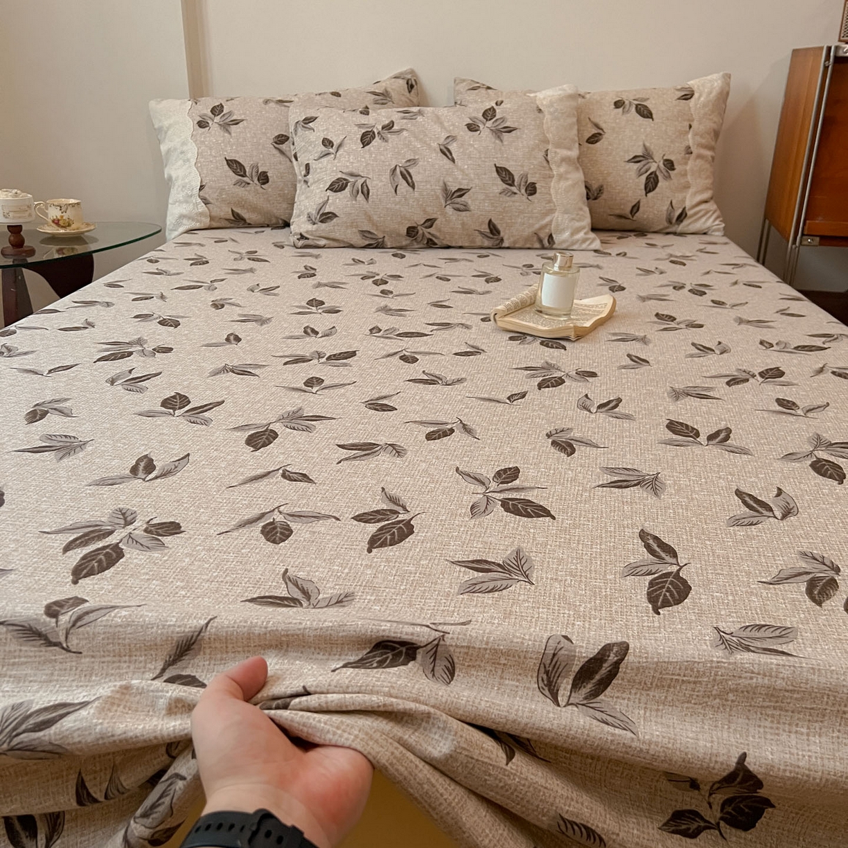 91家纺网 家纺一手货源 找家纺 （总）一比一家纺 2025新款花边原麻床单三件套