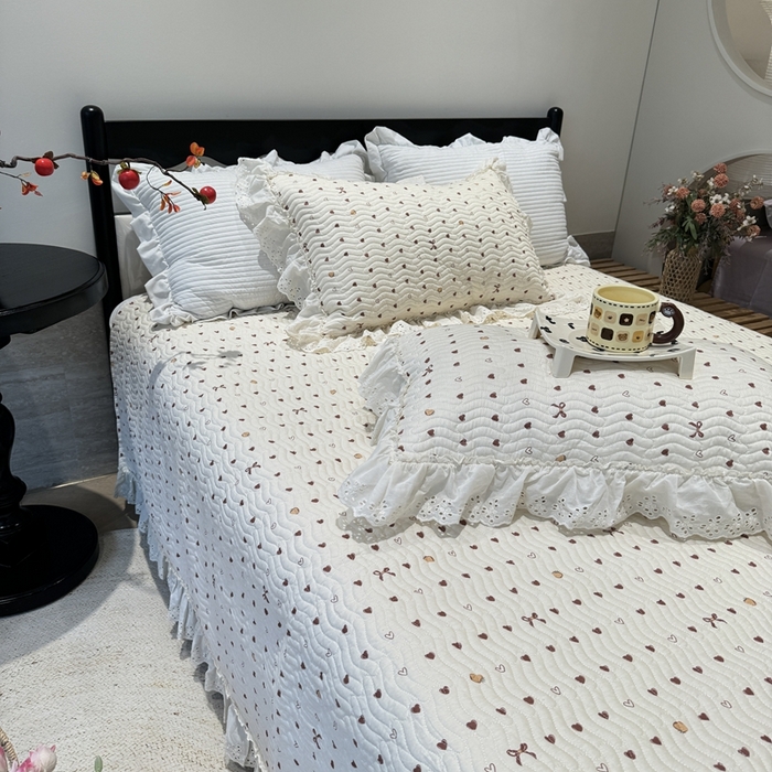 91家纺网 家纺一手货源 找家纺 奈萝家纺 2025新款全棉纯棉床盖三件套可配同款四季被同款被套 小小爱心