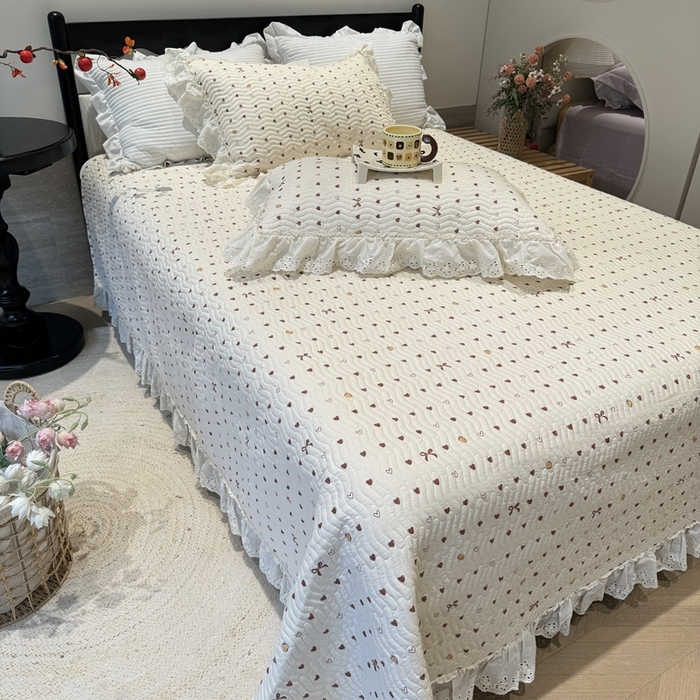 91家纺网 家纺一手货源 找家纺 奈萝家纺 2025新款全棉纯棉床盖三件套可配同款四季被同款被套 小小爱心