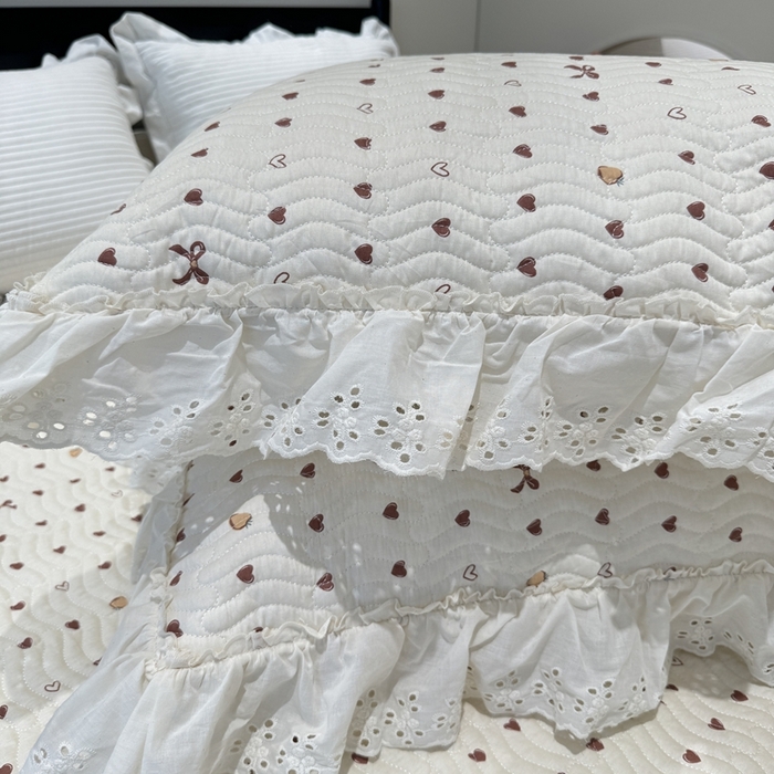 91家纺网 家纺一手货源 找家纺 奈萝家纺 2025新款全棉纯棉床盖三件套可配同款四季被同款被套 小小爱心