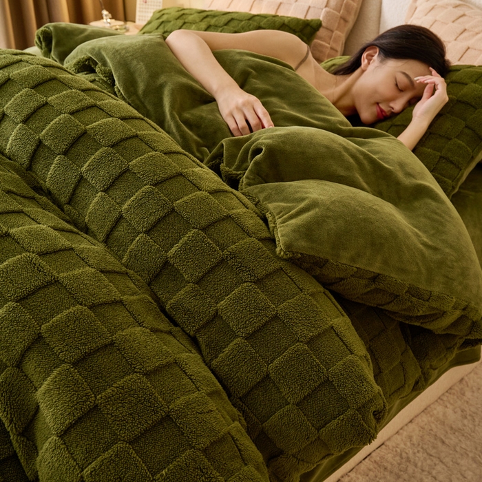 91家纺网 家纺一手货源 找家纺 （总）晨曦家纺 2025新款加厚高克重230克塔芙绒牛奶绒单被套-初暖系列