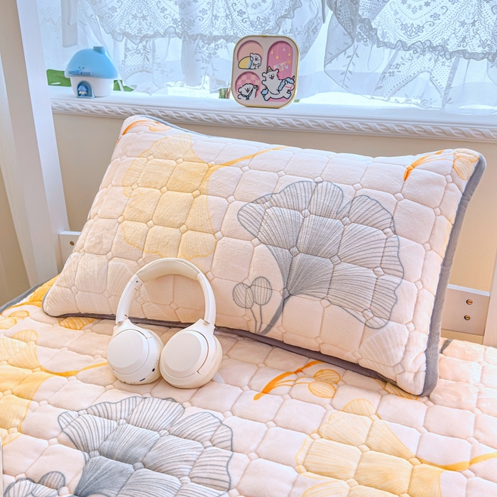 91家纺网 家纺一手货源 找家纺 小叮当家纺仓储工厂店 2025新款牛奶绒夹棉印花床垫学生图 绒床垫-流金岁月