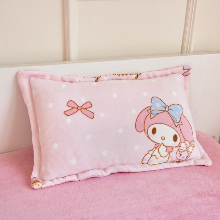 91家纺网 家纺一手货源 找家纺 吉咪兔家纺 2024新品正版三丽鸥库洛米美乐蒂牛奶绒幼儿园被子三件套保暖被褥六件套 魔法美乐蒂