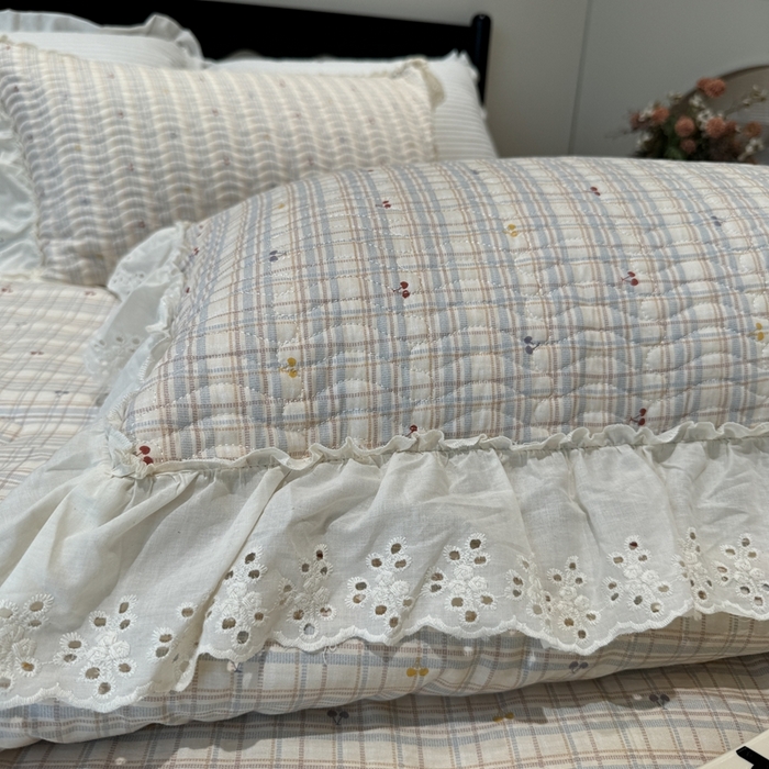 91家纺网 家纺一手货源 找家纺 奈萝家纺 2025新款全棉纯棉床盖三件套可配同款四季被同款被套 樱桃可可