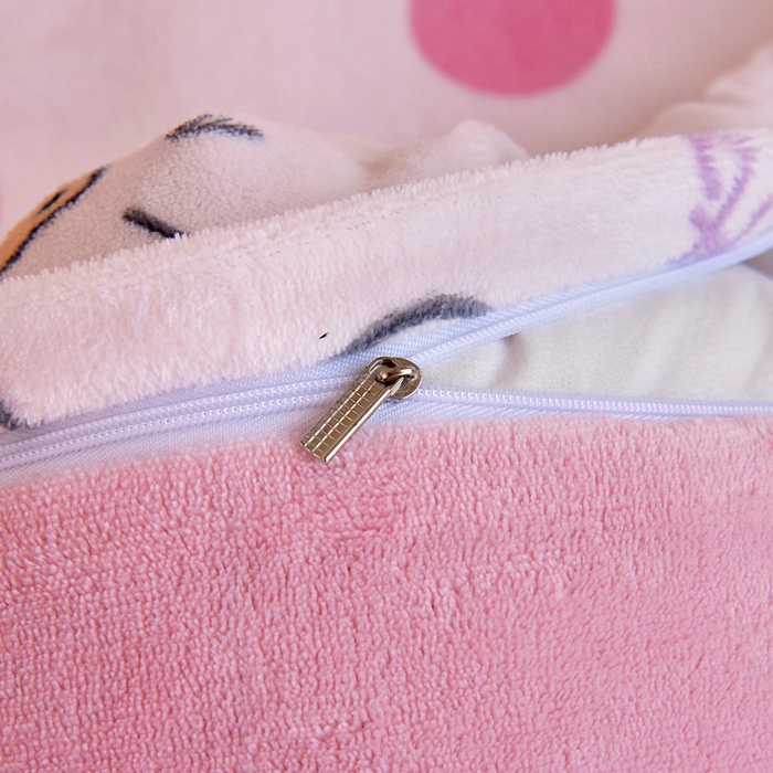 91家纺网 家纺一手货源 找家纺 吉咪兔家纺 2024新品正版三丽鸥库洛米美乐蒂牛奶绒幼儿园被子三件套保暖被褥六件套 泡泡KT猫