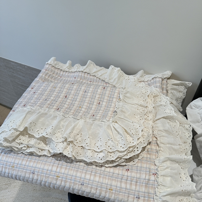 91家纺网 家纺一手货源 找家纺 奈萝家纺 2025新款全棉纯棉床盖三件套可配同款四季被同款被套 樱桃可可