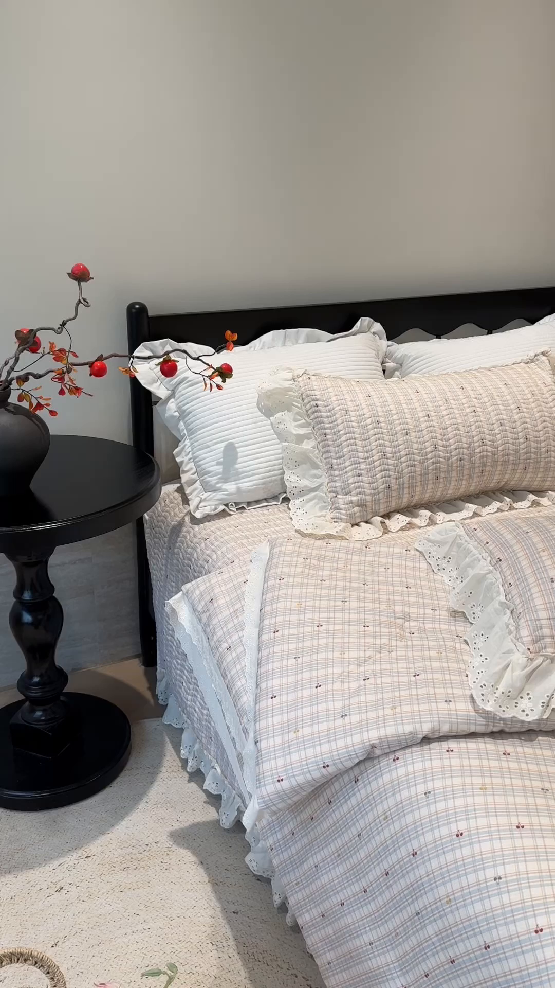 91家纺网 家纺一手货源 找家纺 奈萝家纺 2025新款全棉纯棉床盖三件套可配同款四季被同款被套 樱桃可可