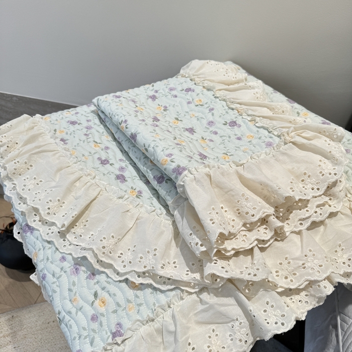 91家纺网 家纺一手货源 找家纺 奈萝家纺 2025新款全棉纯棉床盖三件套可配同款四季被同款被套 稚嫩蔷薇