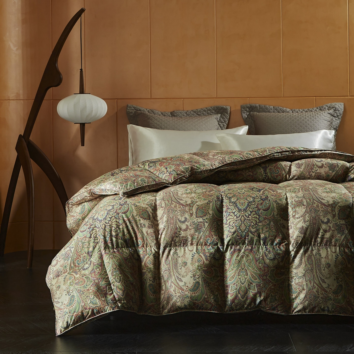 91家纺网 家纺一手货源 找家纺 暖羽屋羽绒馆 2025新款风情鹅绒丝被子羽绒被芯双人婚庆冬被白鹅绒被子 H 佩丽丝