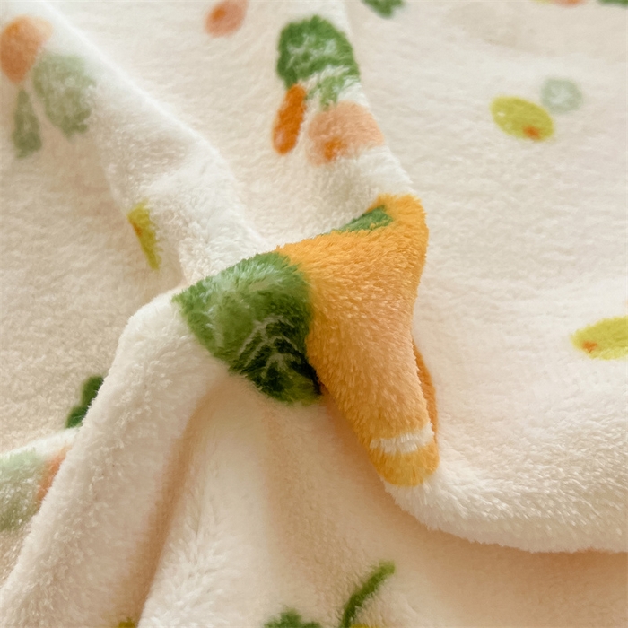 91家纺网 家纺一手货源 找家纺 如约 2025新款印花牛奶绒四件套 砂糖橘-绒