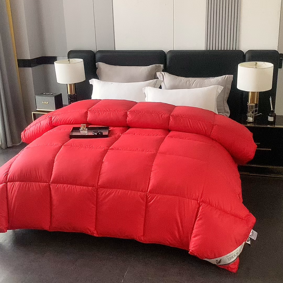 91家纺网 家纺一手货源 找家纺 （总）好老表被业 2025新款纯色羽丝绒冬被芯加厚保暖双拼羽丝棉被子春秋被单双人直播被子被芯