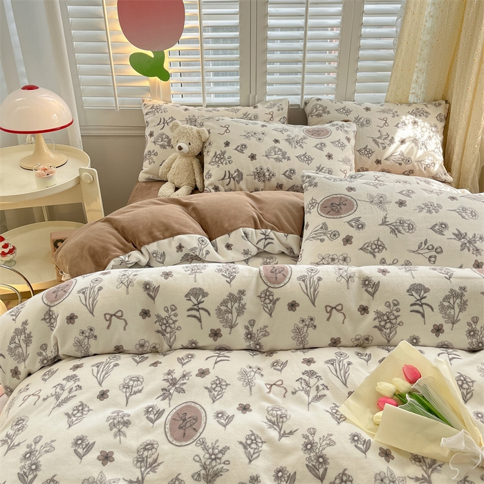 91家纺网 家纺一手货源 找家纺 如约 2025新款印花牛奶绒四件套 芭提雅