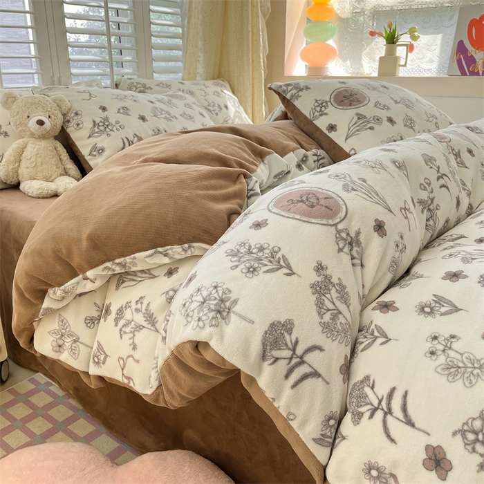 如约 2025新款印花牛奶绒四件套 芭提雅