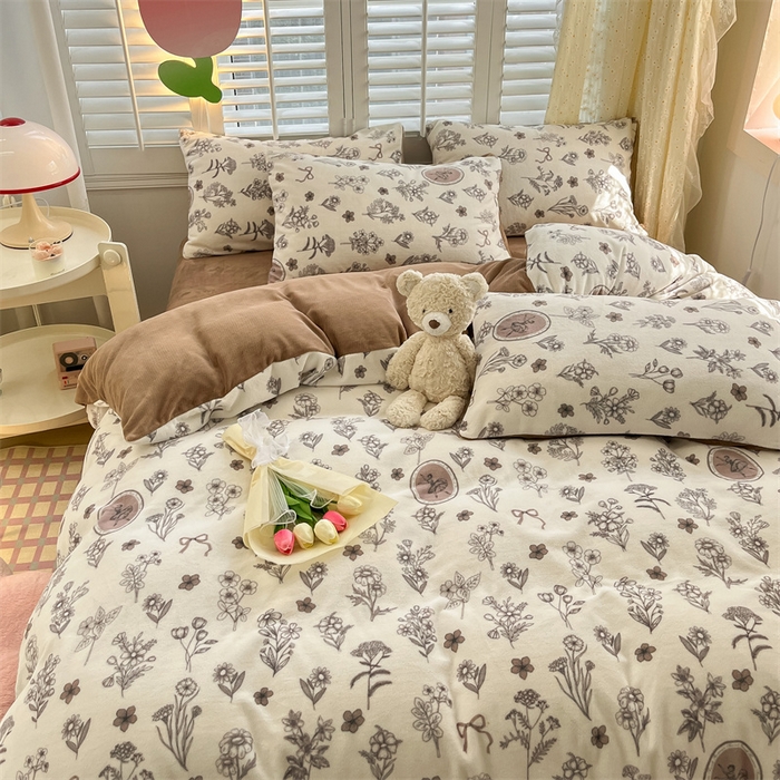 91家纺网 家纺一手货源 找家纺 如约 2025新款印花牛奶绒四件套 芭提雅