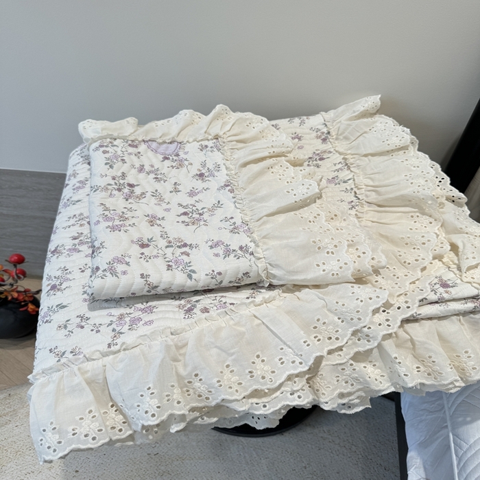 91家纺网 家纺一手货源 找家纺 奈萝家纺 2025新款全棉纯棉床盖三件套可配同款四季被同款被套 紫悦