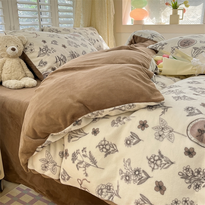 91家纺网 家纺一手货源 找家纺 如约 2025新款印花牛奶绒四件套 芭提雅