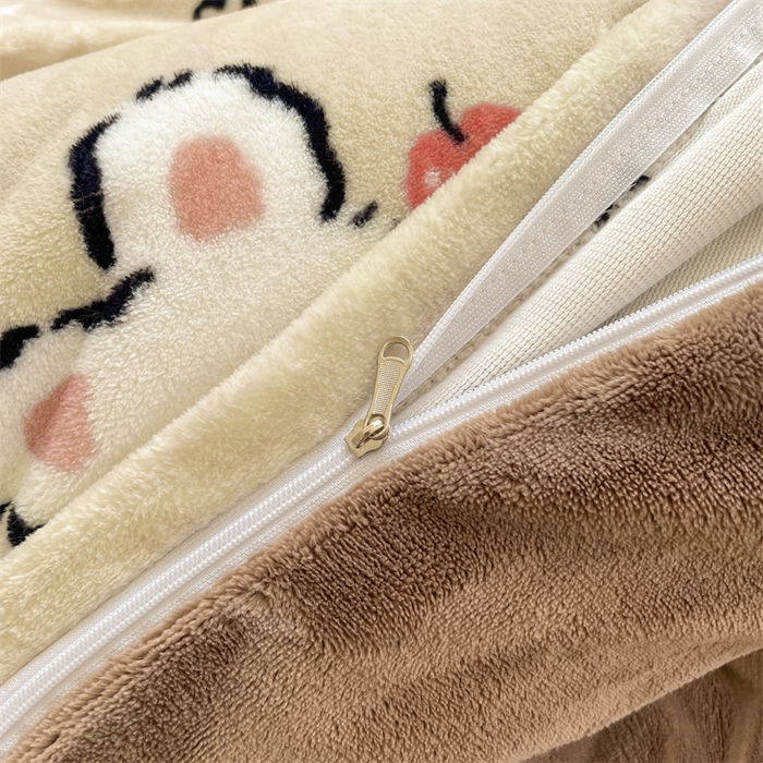 91家纺网 家纺一手货源 找家纺 如约 2025新款印花牛奶绒四件套 可爱熊仔