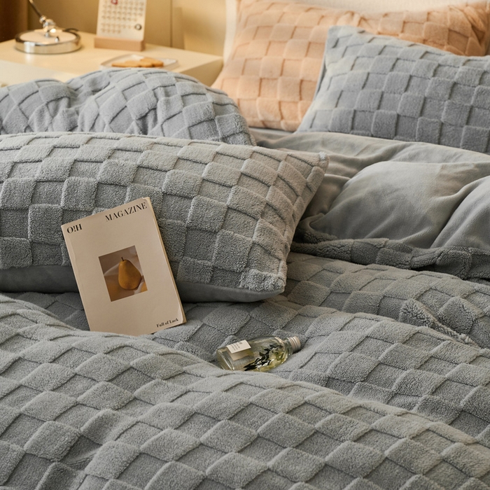 91家纺网 家纺一手货源 找家纺 晨曦家纺 2025新款加厚高克重230克塔芙绒牛奶绒单被套-初暖系列 初暖-高级灰