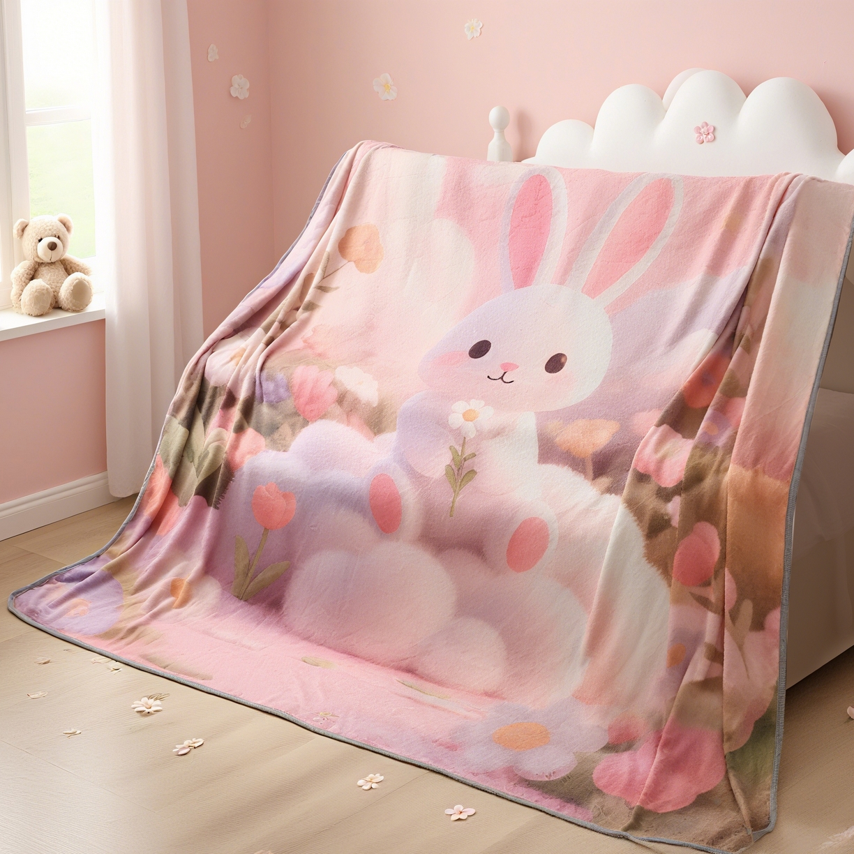 91家纺网 家纺一手货源 找家纺 （总）2025新款数码5D立体印花包边毯240克毯子