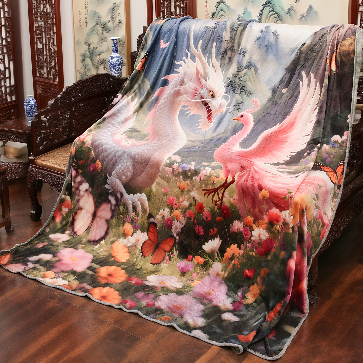 91家纺网 家纺一手货源 找家纺 （总）2025新款数码5D立体印花包边毯240克毯子