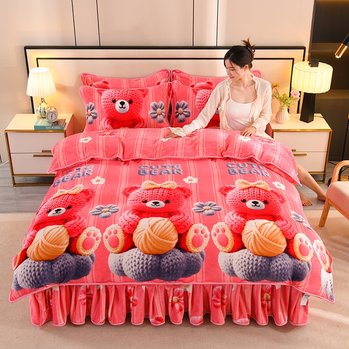 91家纺网 家纺一手货源 找家纺 （总）雨洋2025新款加厚保暖8.5斤牛奶绒金貂婴儿绒四件套