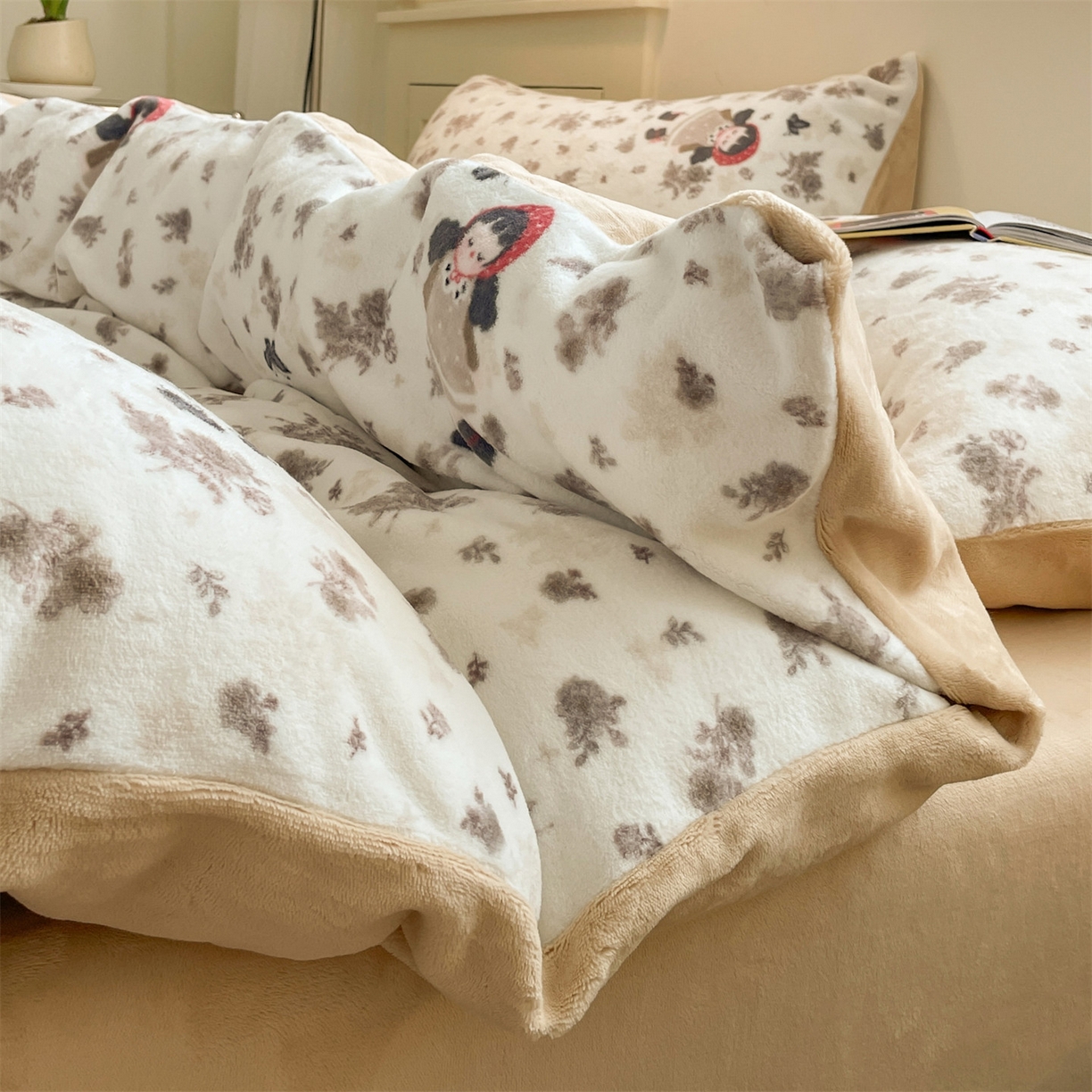 91家纺网 家纺一手货源 找家纺 （总）如约 2025新款印花牛奶绒四件套