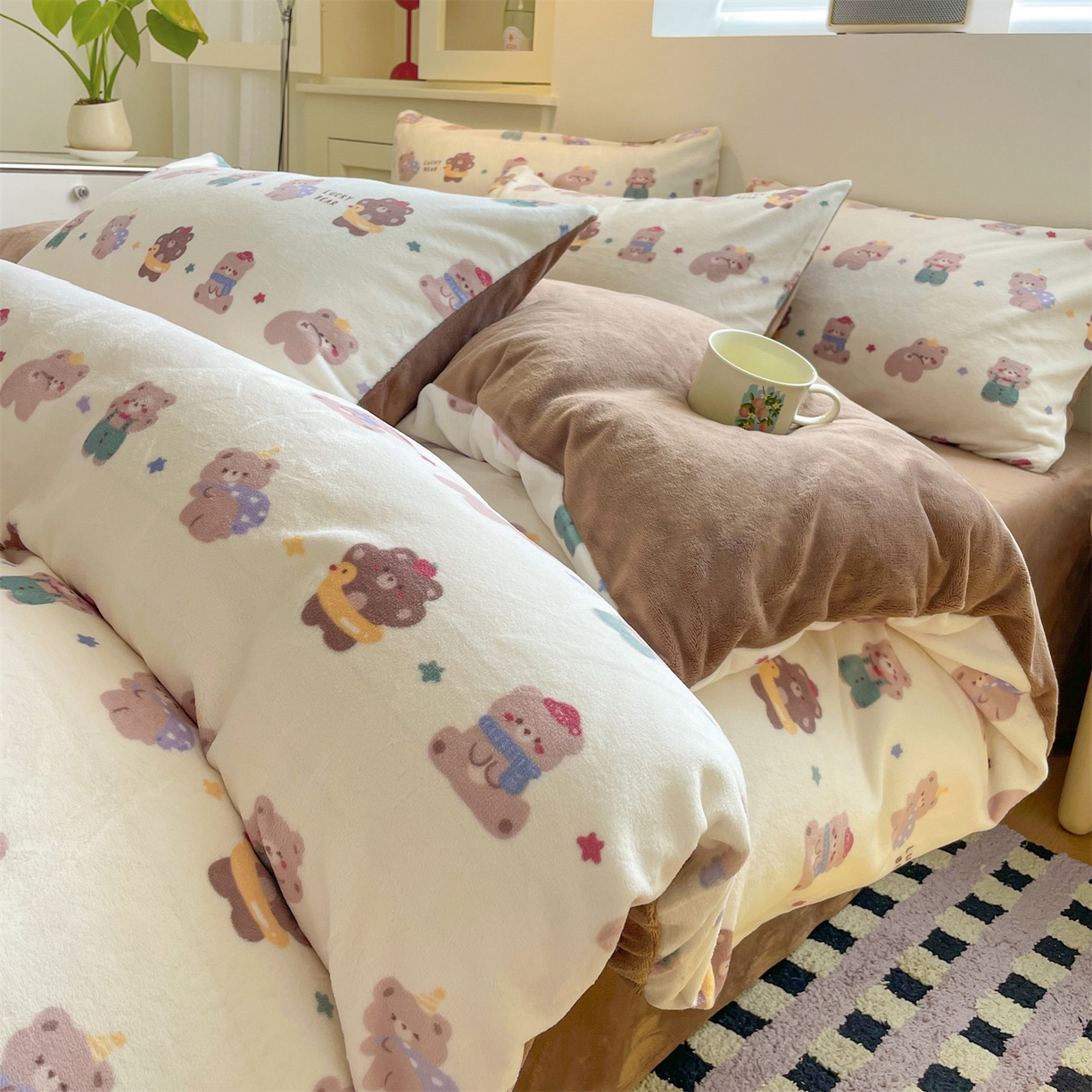 91家纺网 家纺一手货源 找家纺 （总）如约 2025新款印花牛奶绒四件套