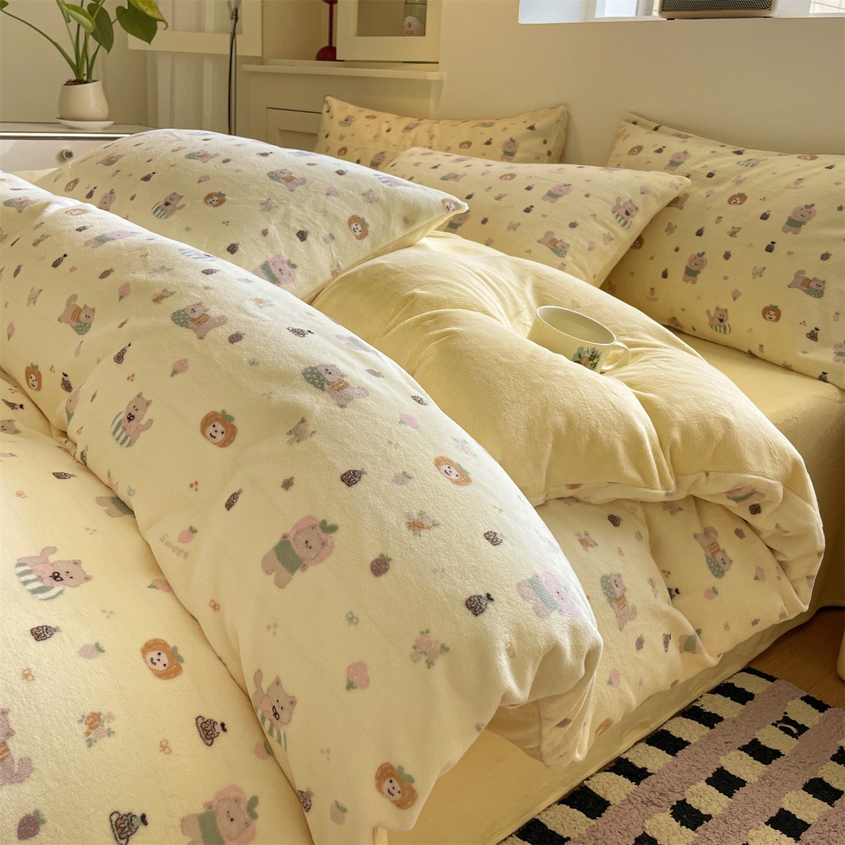 91家纺网 家纺一手货源 找家纺 （总）如约 2025新款印花牛奶绒四件套