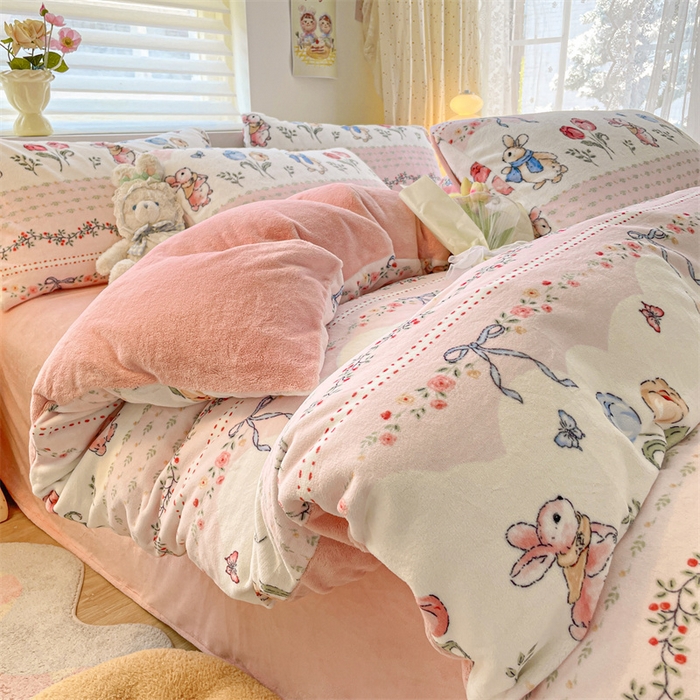 91家纺网 家纺一手货源 找家纺 （总）如约 2025新款印花牛奶绒四件套