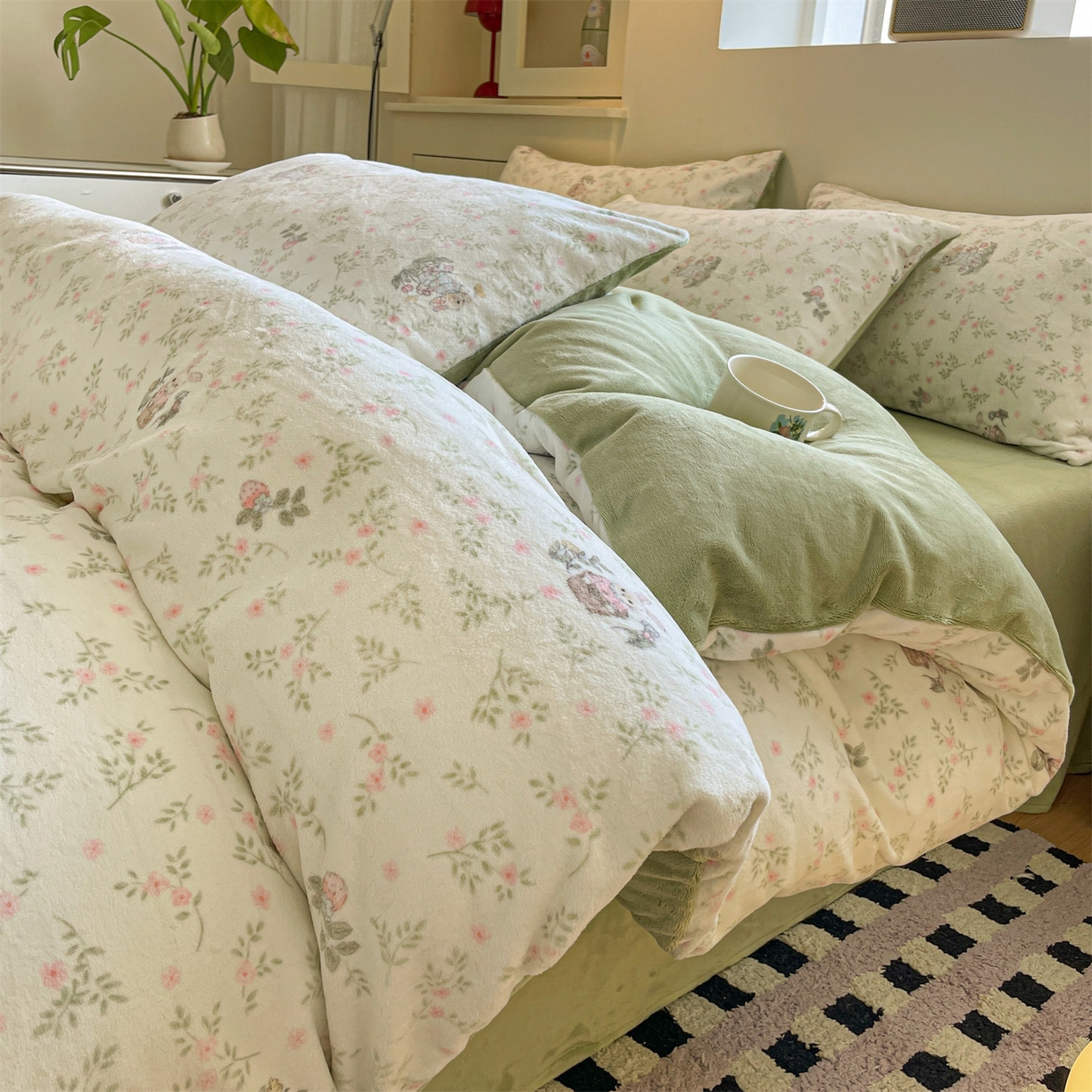 91家纺网 家纺一手货源 找家纺 （总）如约 2025新款印花牛奶绒四件套