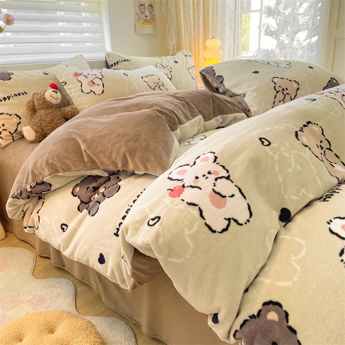 91家纺网 家纺一手货源 找家纺 （总）如约 2025新款印花牛奶绒四件套