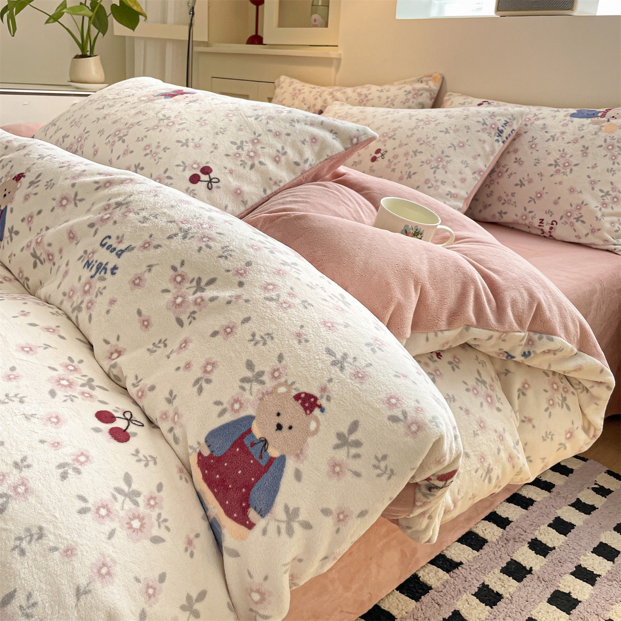 91家纺网 家纺一手货源 找家纺 （总）如约 2025新款印花牛奶绒四件套