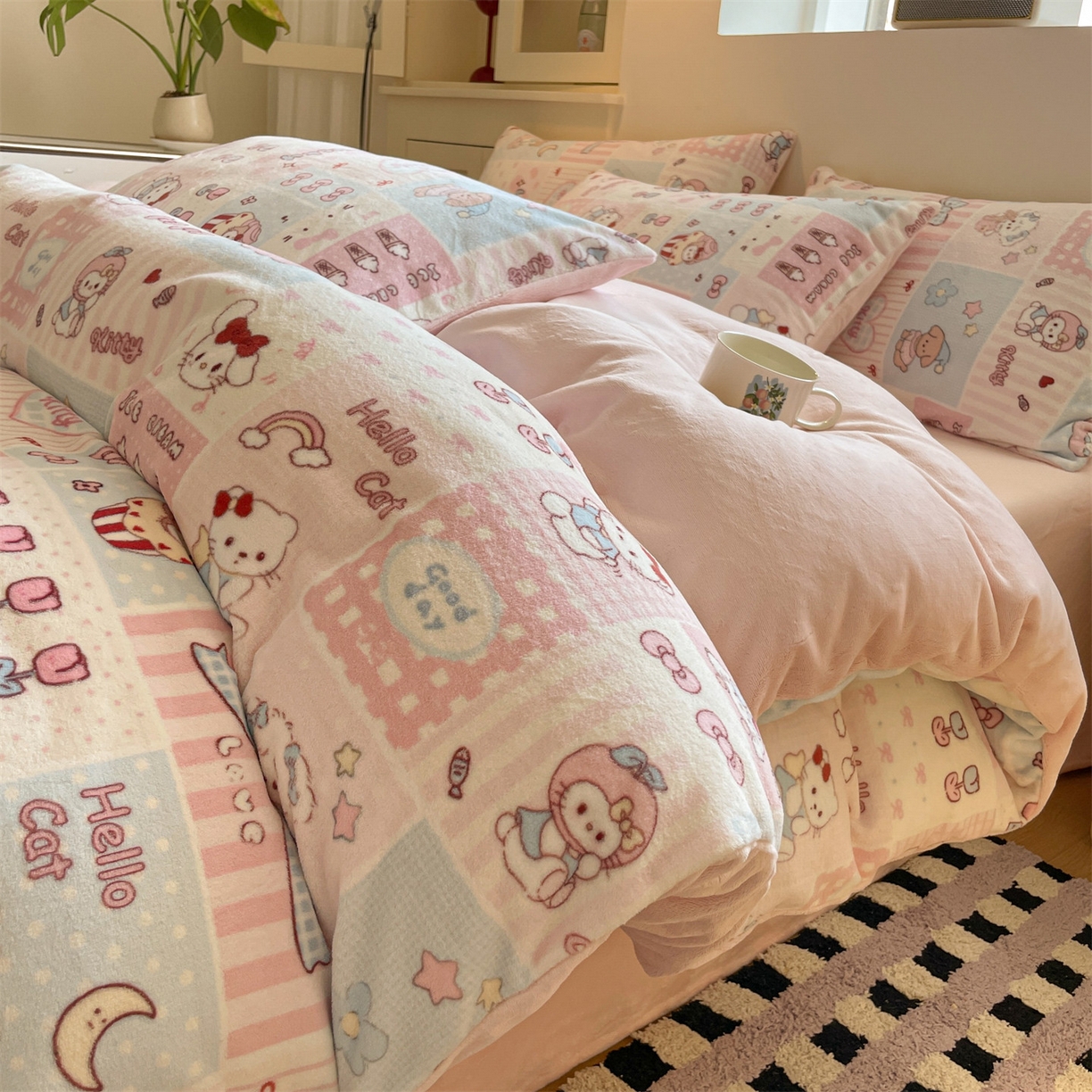 91家纺网 家纺一手货源 找家纺 （总）如约 2025新款印花牛奶绒四件套