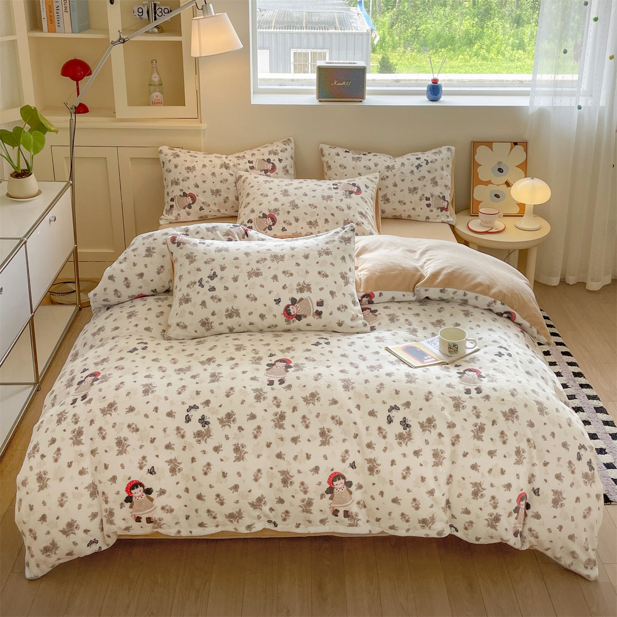 91家纺网 家纺一手货源 找家纺 （总）如约 2025新款印花牛奶绒四件套