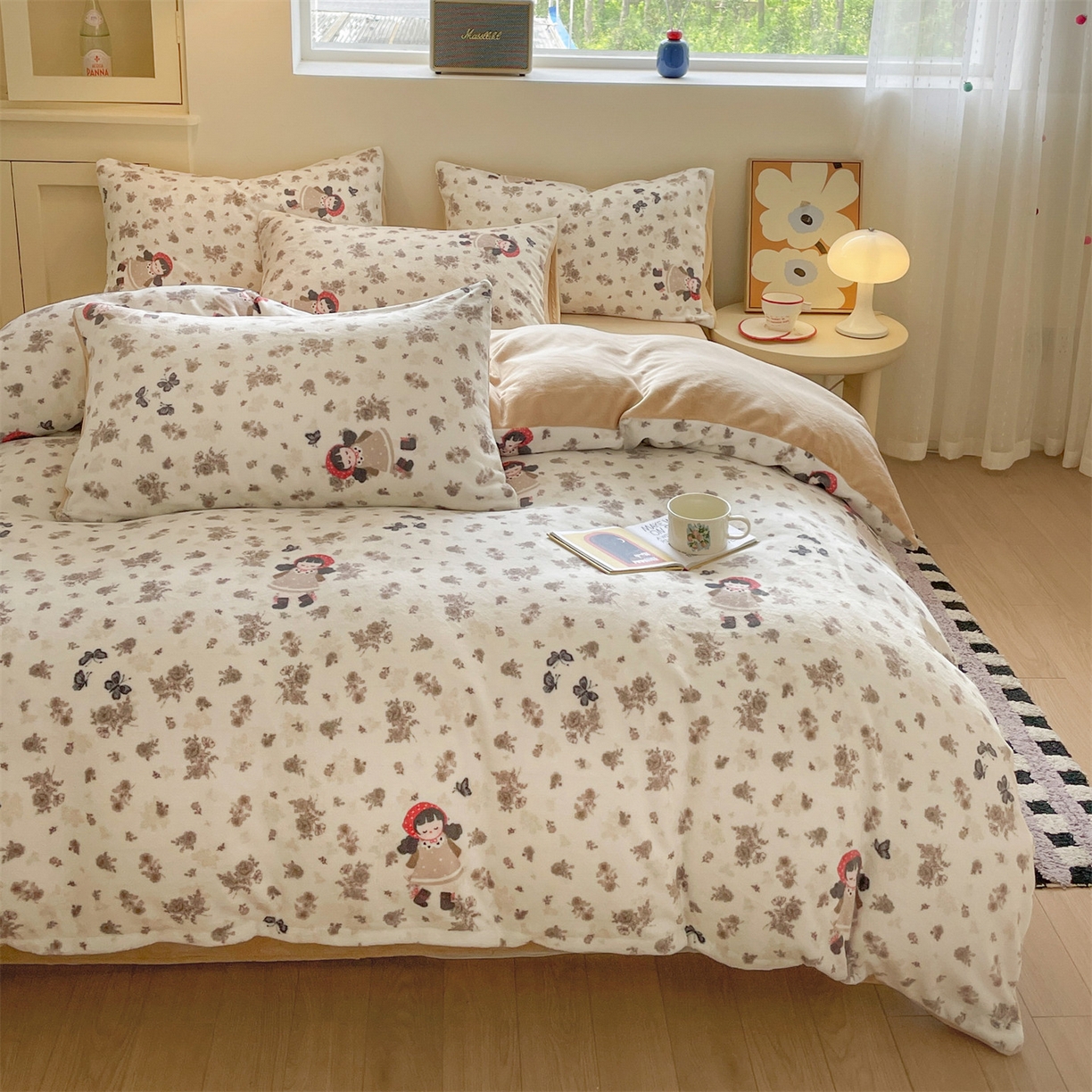 91家纺网 家纺一手货源 找家纺 （总）如约 2025新款印花牛奶绒四件套