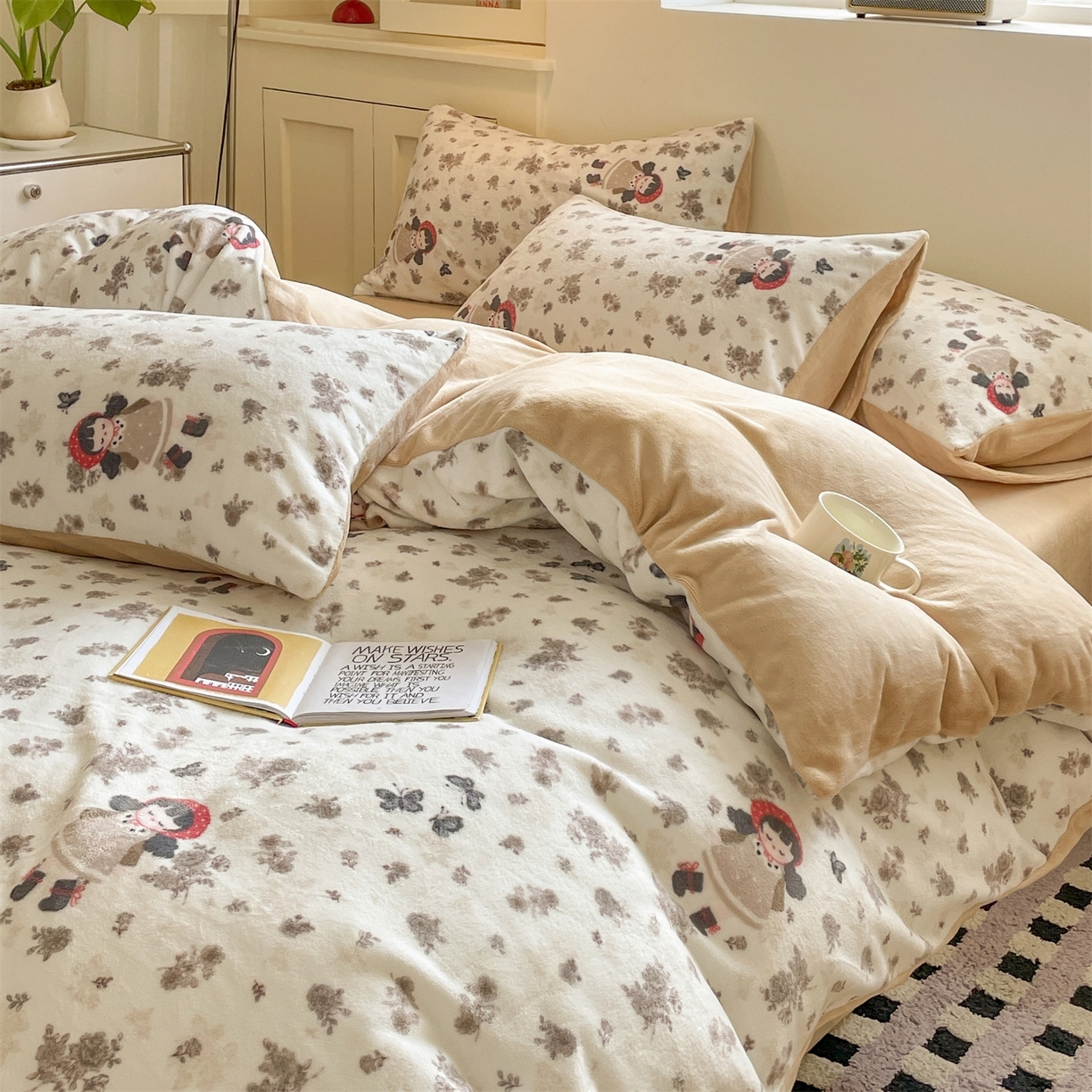 91家纺网 家纺一手货源 找家纺 （总）如约 2025新款印花牛奶绒四件套